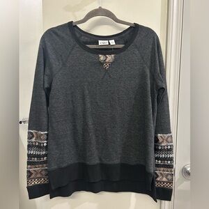 CATO JM Sportswear Sweater Sweatshirt Top Sequin Detail New Medium black